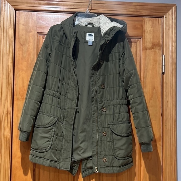 Old Navy Green Hooded Jacket Girl's Extra Large - Picture 7 of 9
